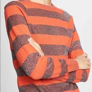 Pull over cashmere sweater with metallic accents